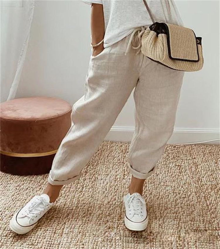 Maya | Pantalones de Lino con Bolsillos