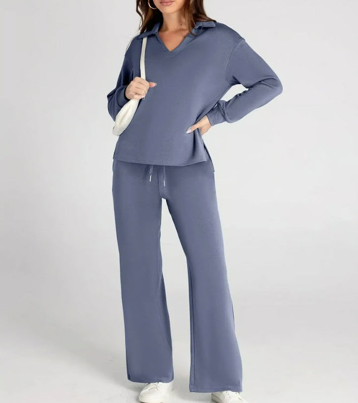 Blanca | Conjunto de dos piezas con pantalones acampanados
