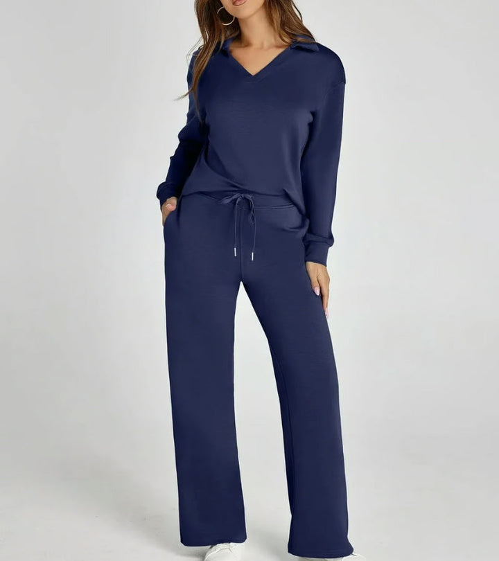 Blanca | Conjunto de dos piezas con pantalones acampanados