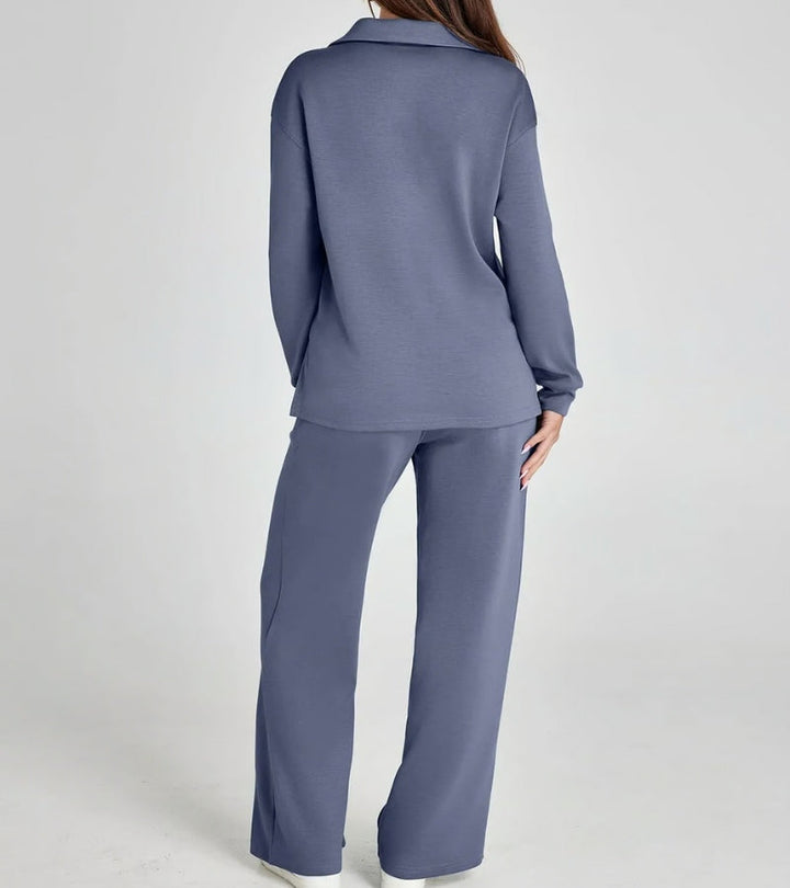 Blanca | Conjunto de dos piezas con pantalones acampanados