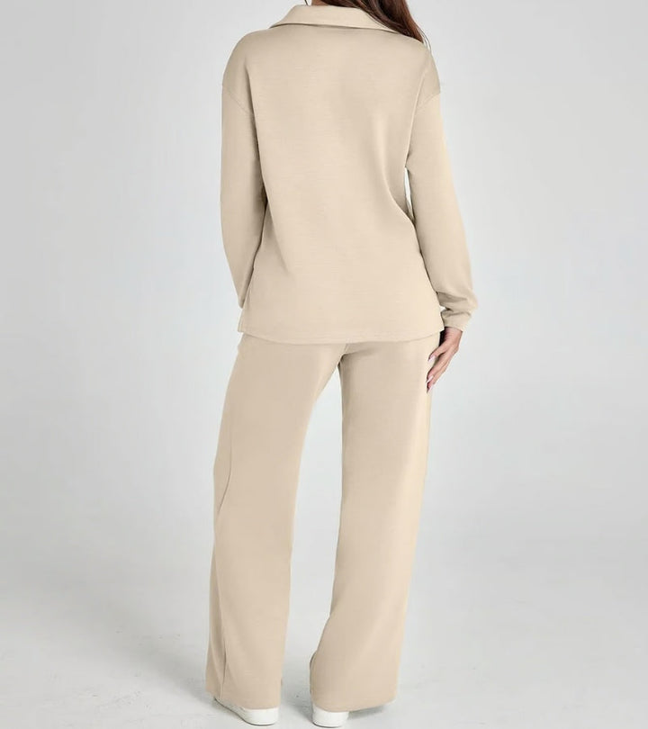 Blanca | Conjunto de dos piezas con pantalones acampanados