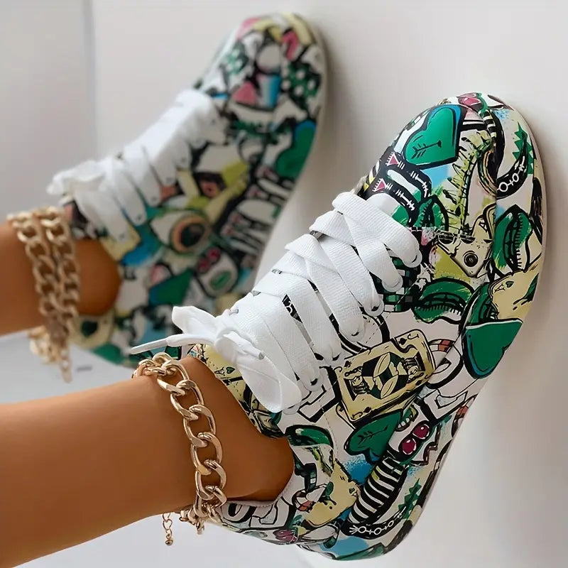 Veronika Zapatillas Diseño de Graffiti Amortiguación