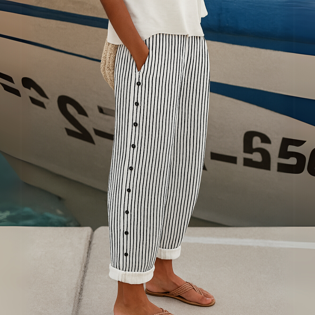Breezy | Pantalones de Botón a Rayas