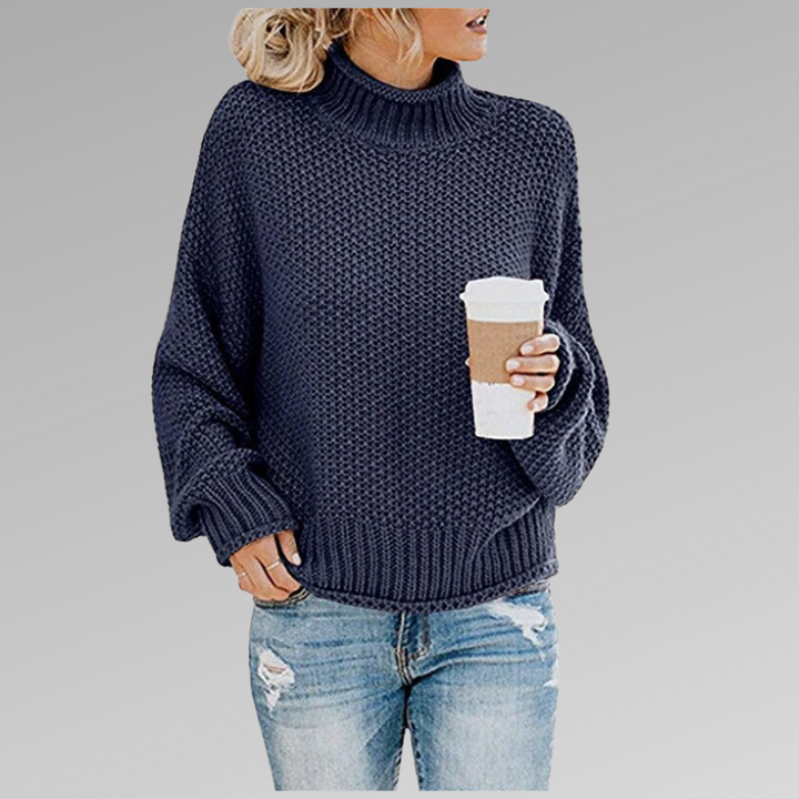 Valeria | Jersey cuello alto en punto premium