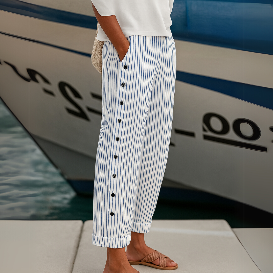 Breezy | Pantalones de Botón a Rayas