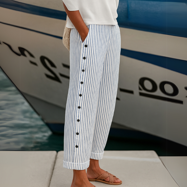 Breezy | Pantalones de Botón a Rayas