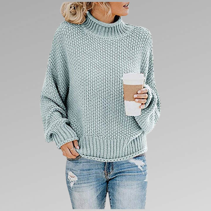 Valeria | Jersey cuello alto en punto premium