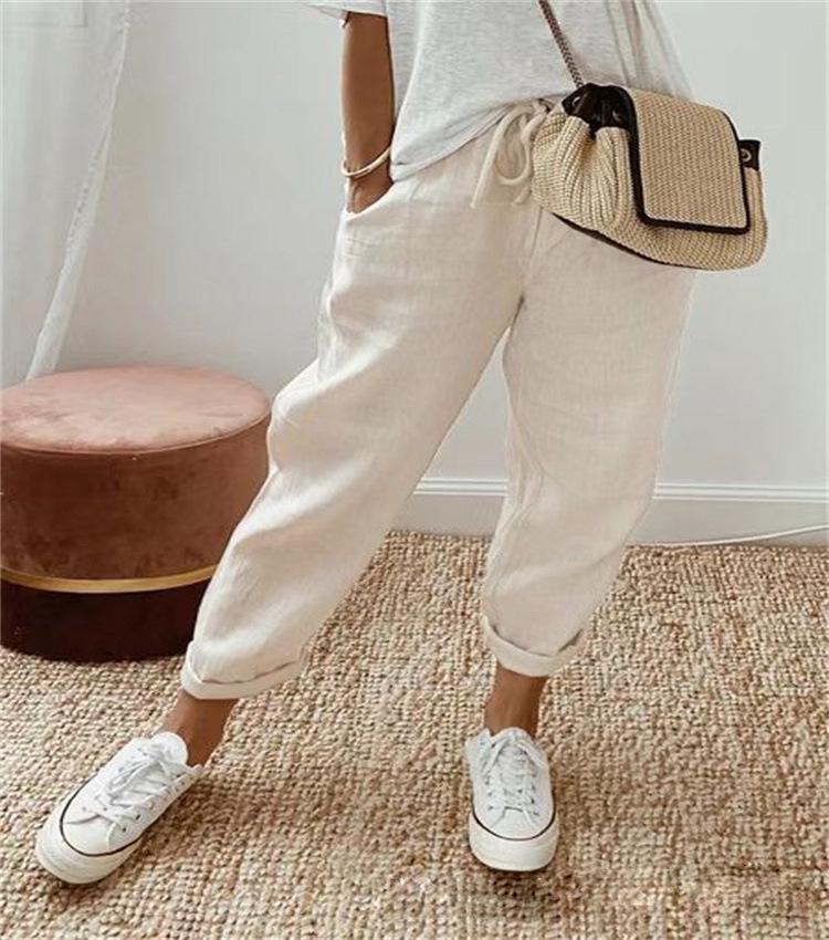 Maya | Pantalones de Lino con Bolsillos