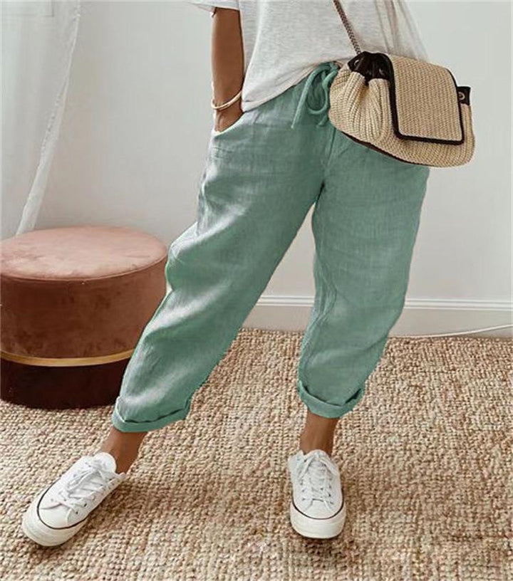 Maya | Pantalones de Lino con Bolsillos