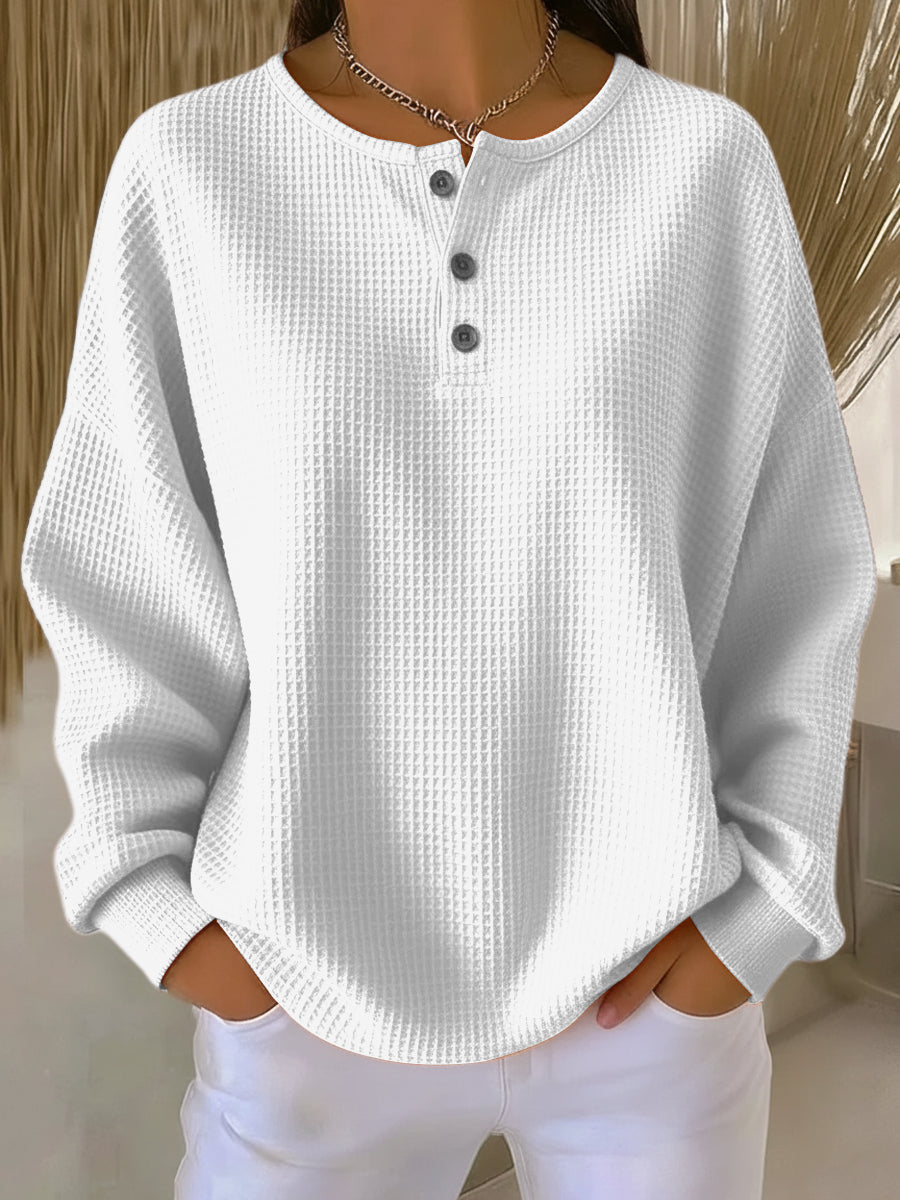 Isabella | Jersey waffle acogedor con botones