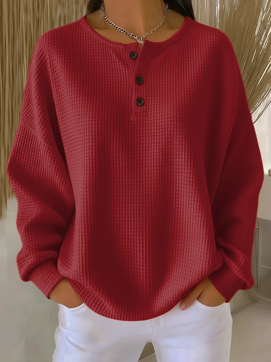 Isabella | Jersey waffle acogedor con botones