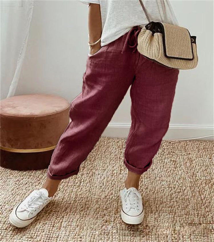 Maya | Pantalones de Lino con Bolsillos