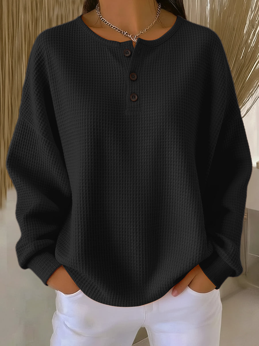 Isabella | Jersey waffle acogedor con botones
