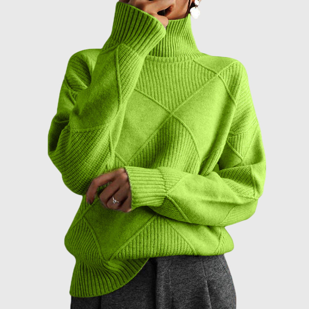 Angela | Jersey de cuello alto con diseño geométrico