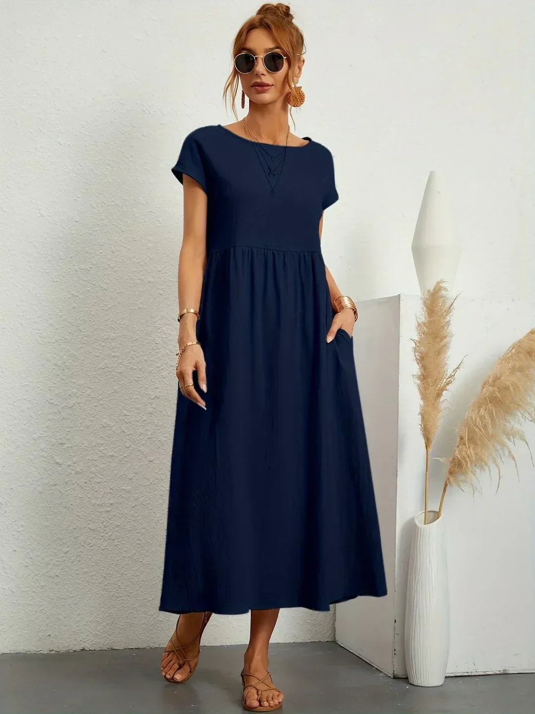 Liora™ | Vestido Ligero de Algodón con Bolsillos
