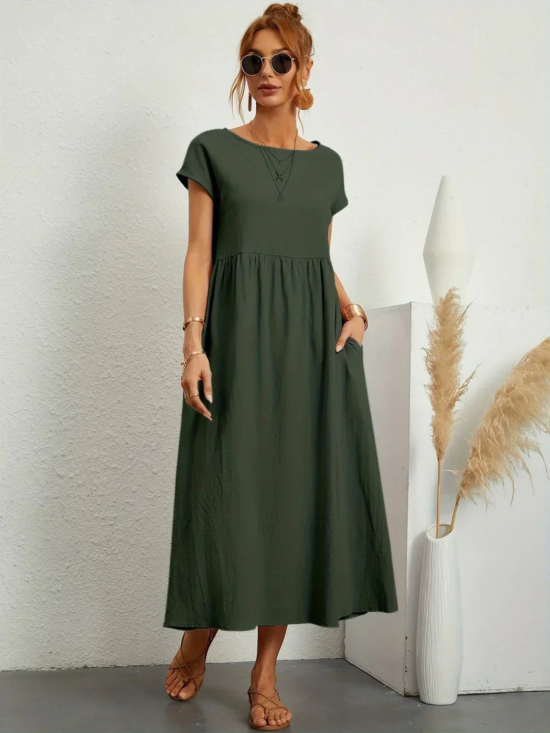 Liora™ | Vestido Ligero de Algodón con Bolsillos