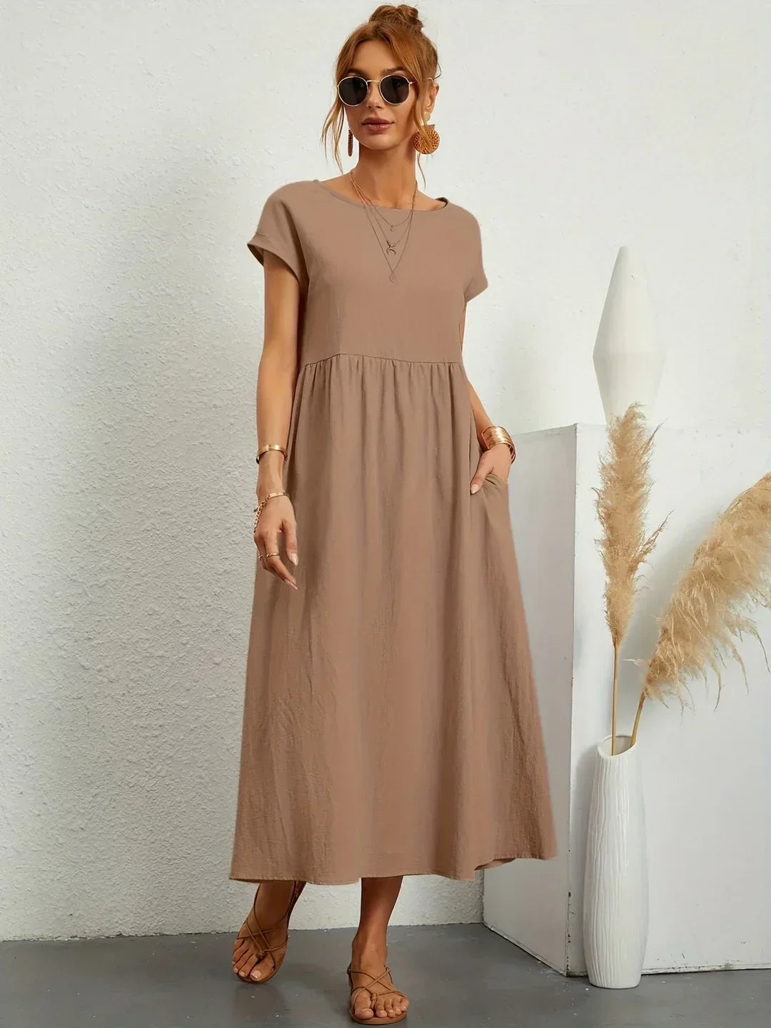 Liora™ | Vestido Ligero de Algodón con Bolsillos