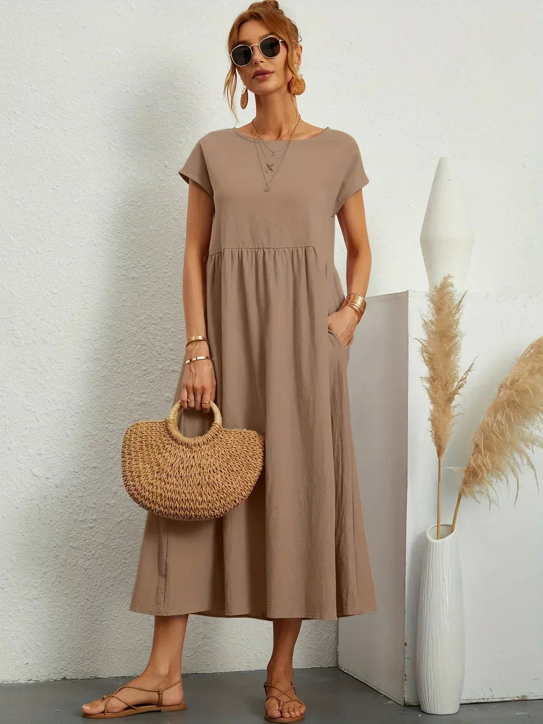 Liora™ | Vestido Ligero de Algodón con Bolsillos