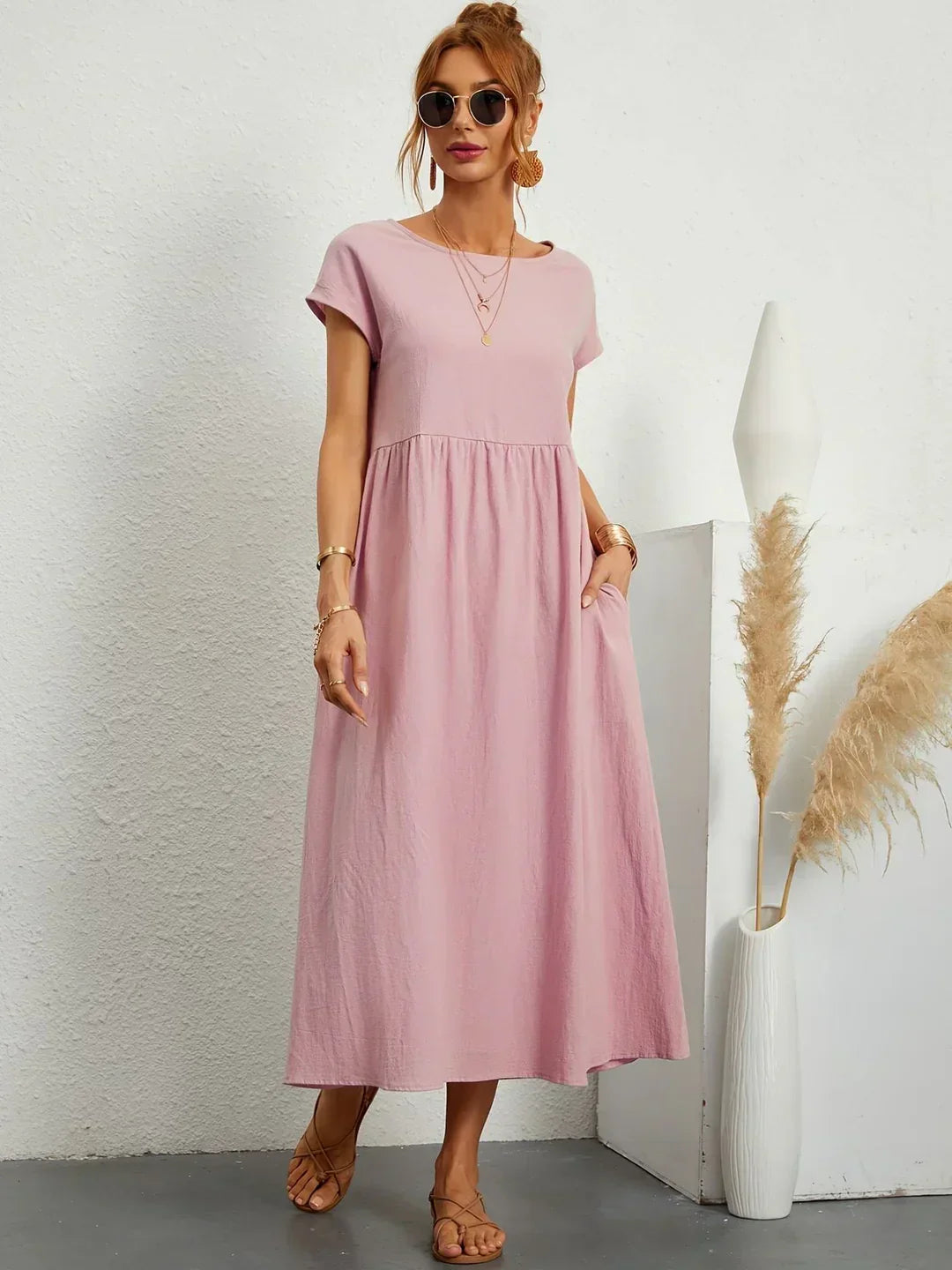 Liora™ | Vestido Ligero de Algodón con Bolsillos