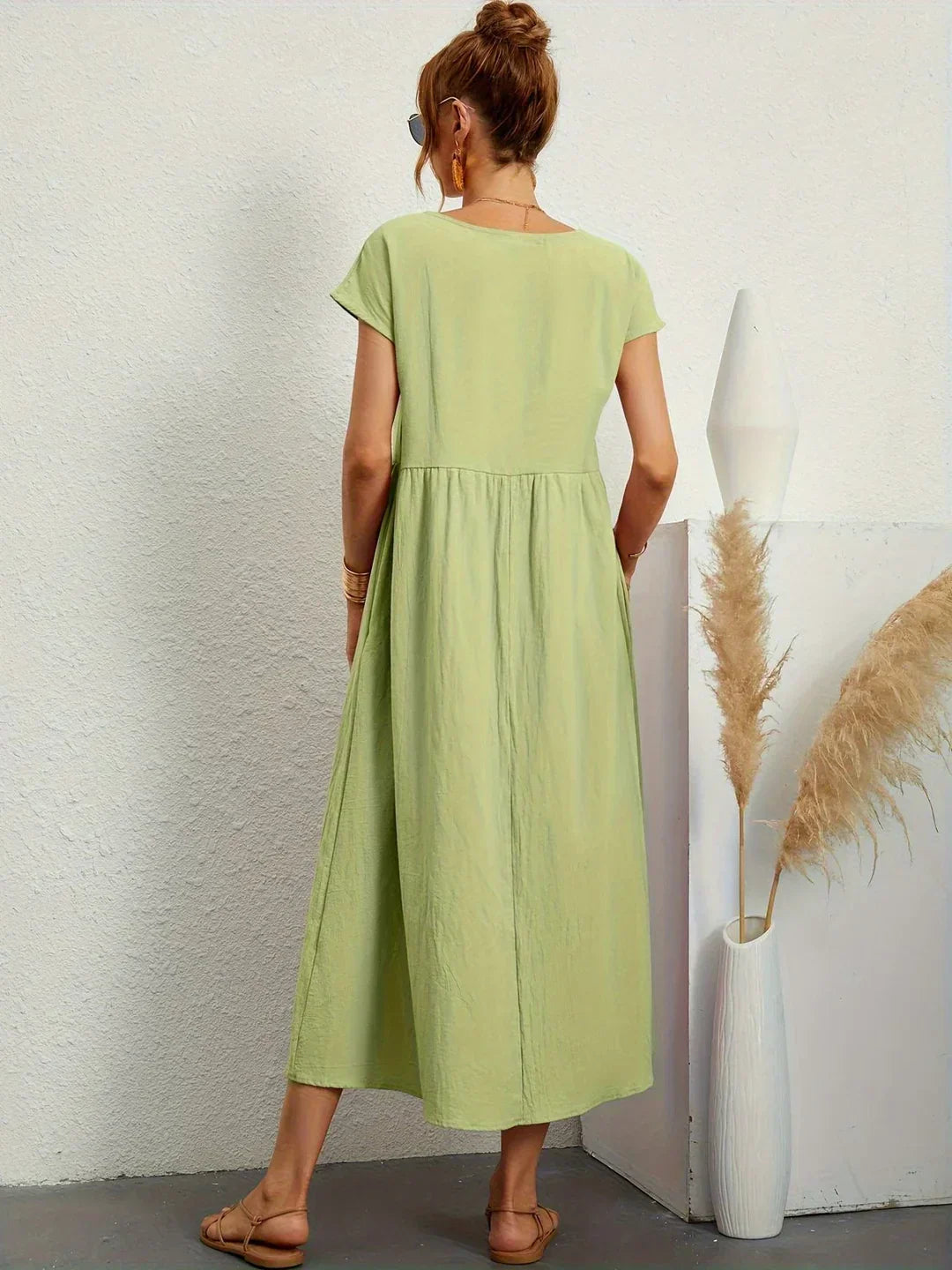 Liora™ | Vestido Ligero de Algodón con Bolsillos