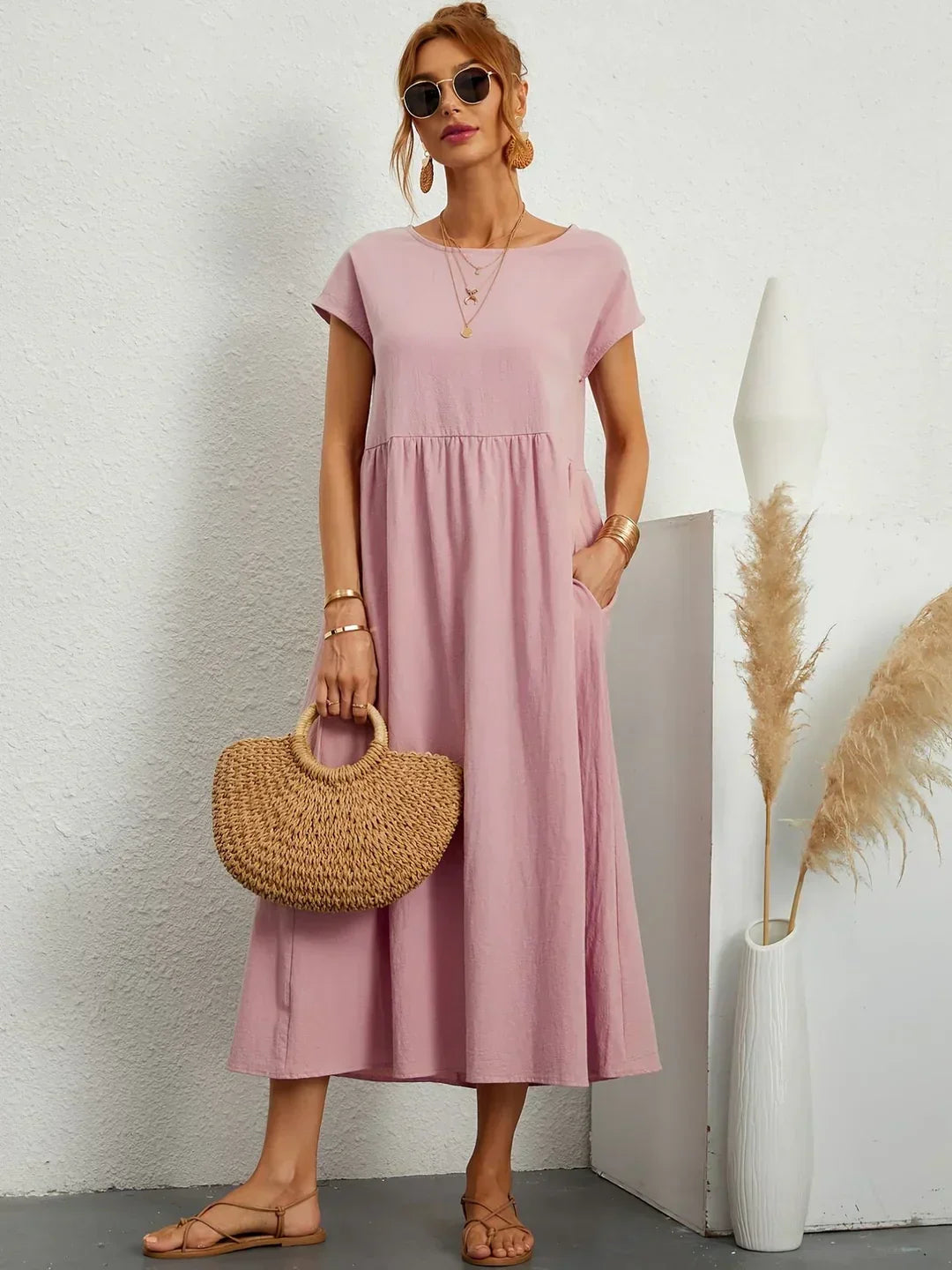 Liora™ | Vestido Ligero de Algodón con Bolsillos