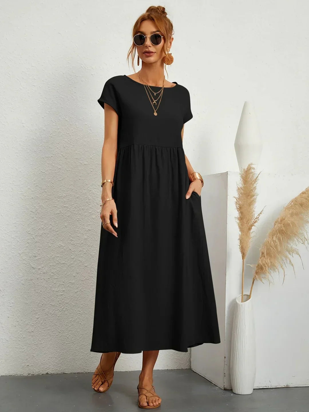 Liora™ | Vestido Ligero de Algodón con Bolsillos