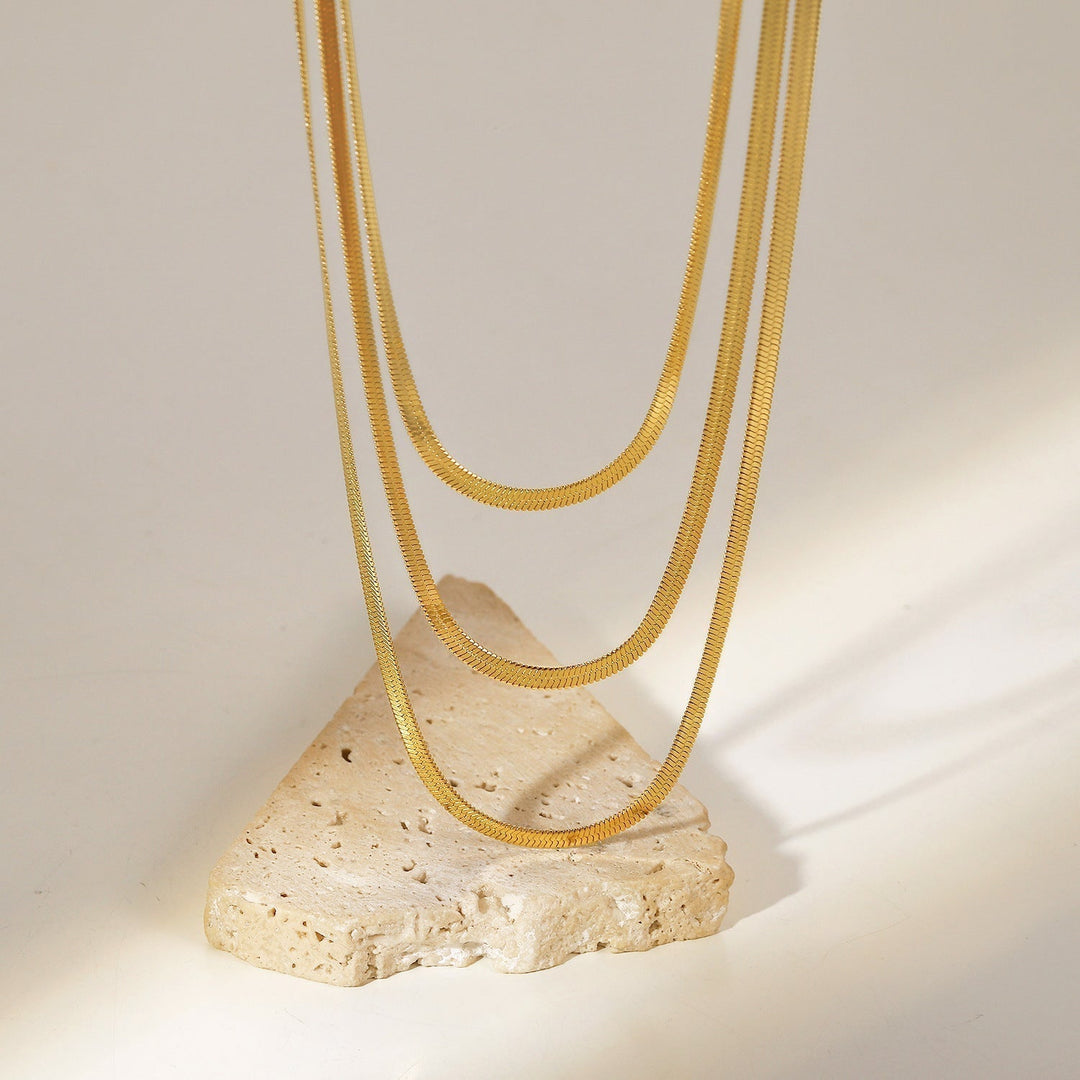 Sofie – Collar de múltiples capas de oro fino.