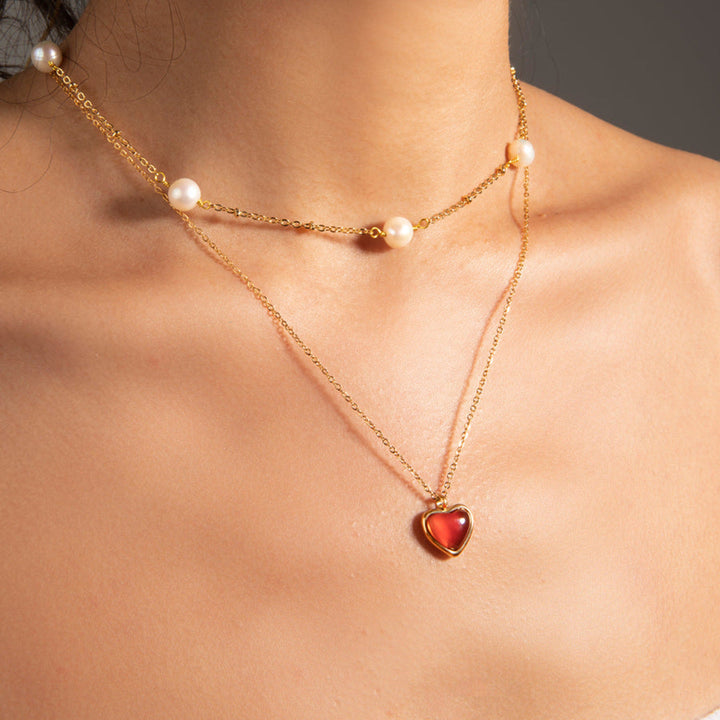 Marlena – Collar delicado con colgante en forma de gota brillante.