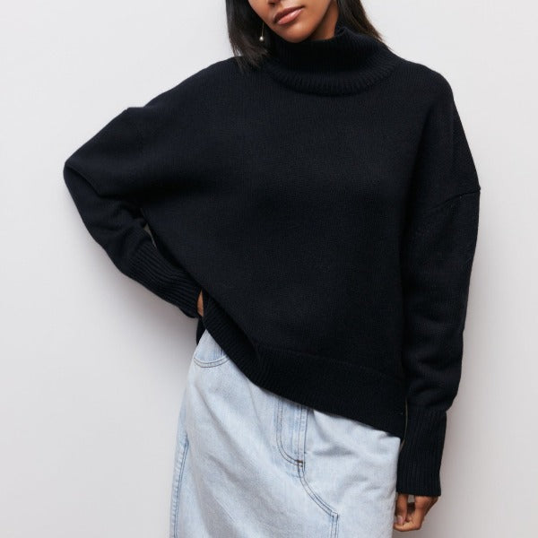 Paloma™ | Suéter Oversize de Algodón con Cuello Alto