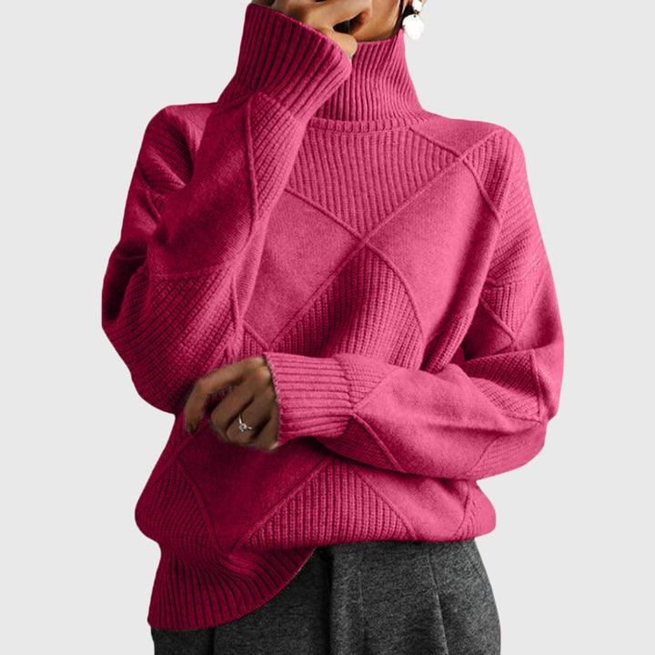 Angela | Jersey de cuello alto con diseño geométrico