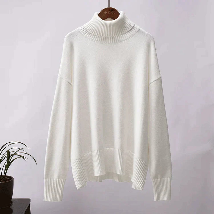 Paloma™ | Suéter Oversize de Algodón con Cuello Alto
