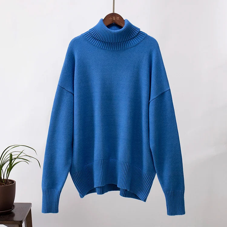 Paloma™ | Suéter Oversize de Algodón con Cuello Alto