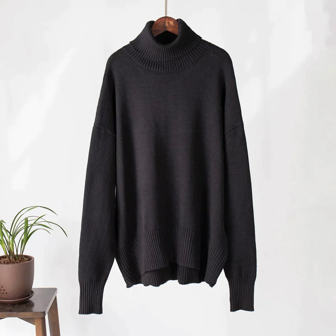 Paloma™ | Suéter Oversize de Algodón con Cuello Alto