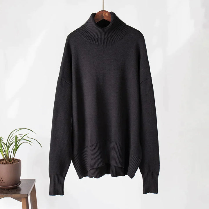 Paloma™ | Suéter Oversize de Algodón con Cuello Alto