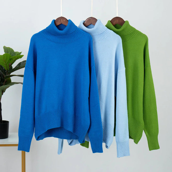 Paloma™ | Suéter Oversize de Algodón con Cuello Alto