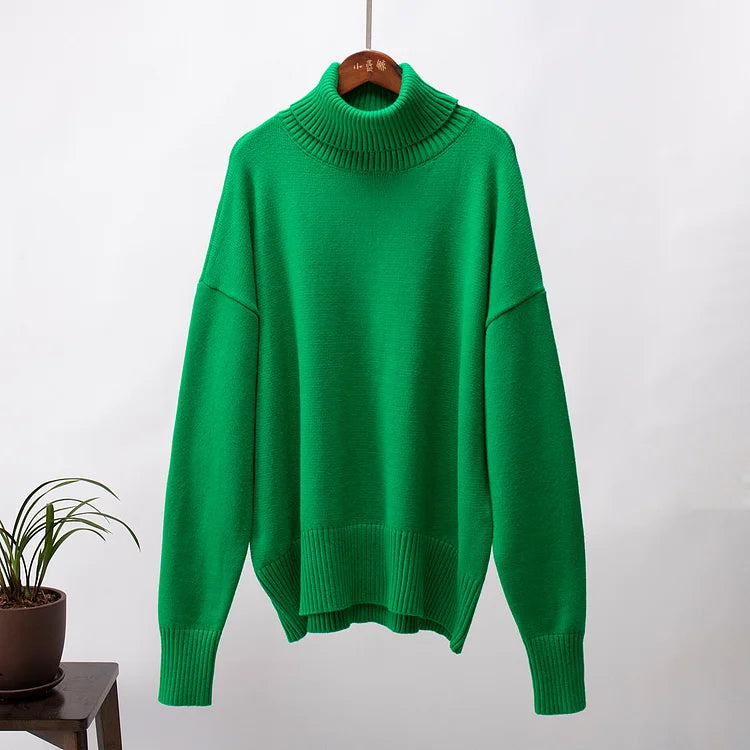 Paloma™ | Suéter Oversize de Algodón con Cuello Alto