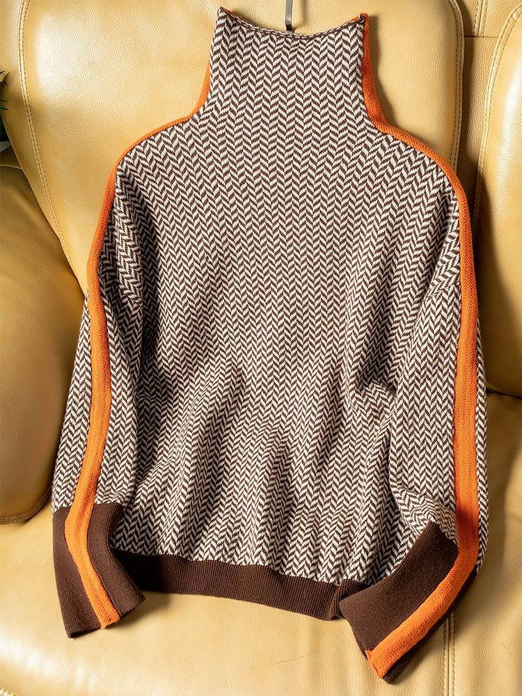 Irene | Jersey de cuello alto con rayas en contraste