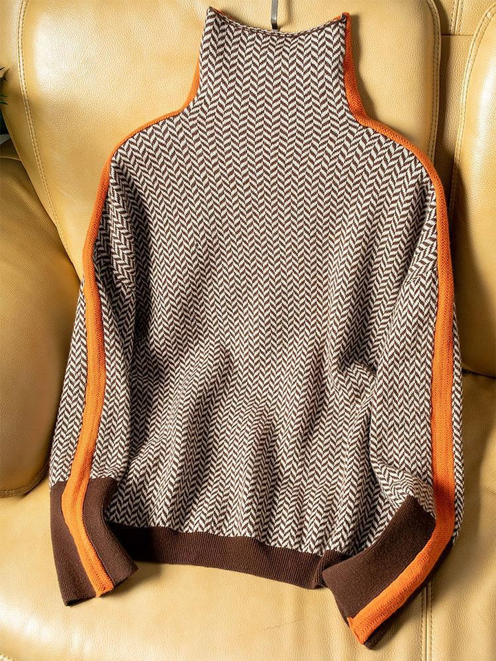 Irene | Jersey de cuello alto con rayas en contraste