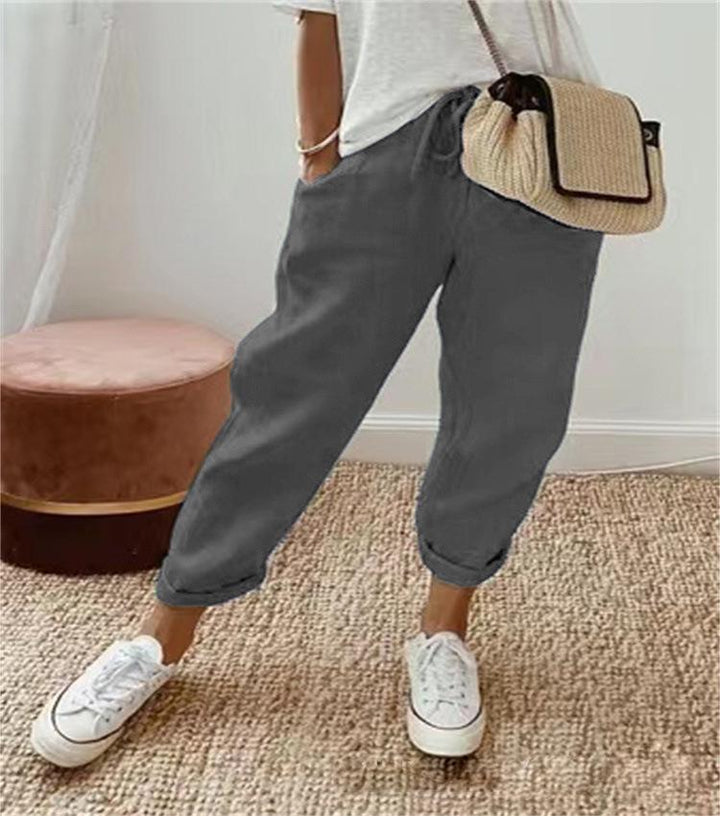 Maya | Pantalones de Lino con Bolsillos