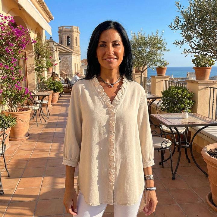 Lucía | Blusa denim fluida con cuello en V