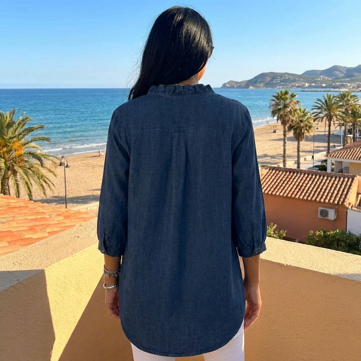 Lucía | Blusa denim fluida con cuello en V