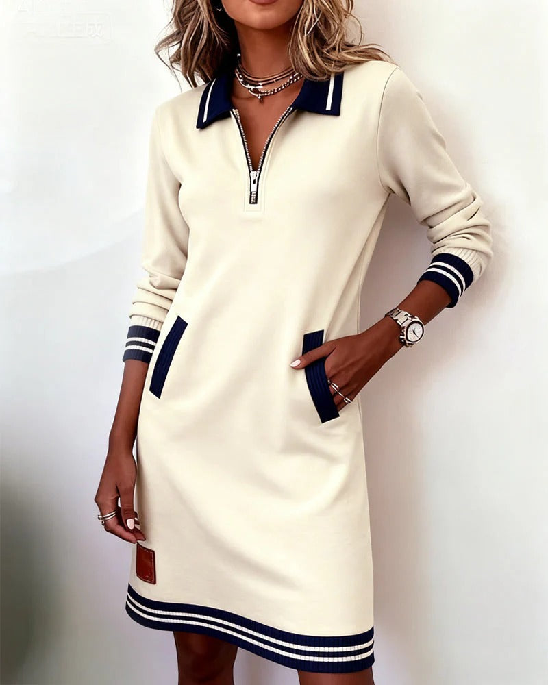 Livia™ | Vestido Chic De Algodón Con Mangas Largas