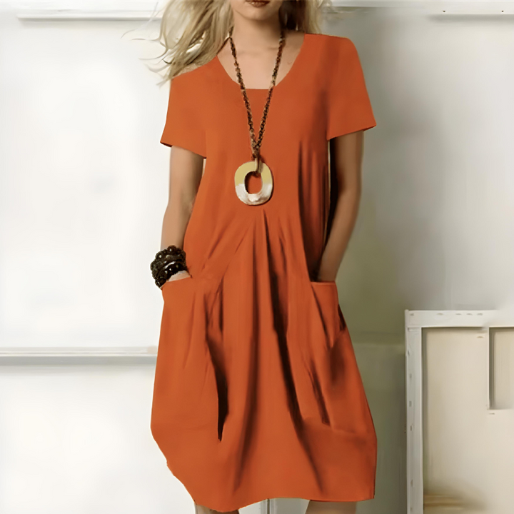 Aurora™ Vestido Elegante de Algodón con Cobertura de Abdomen